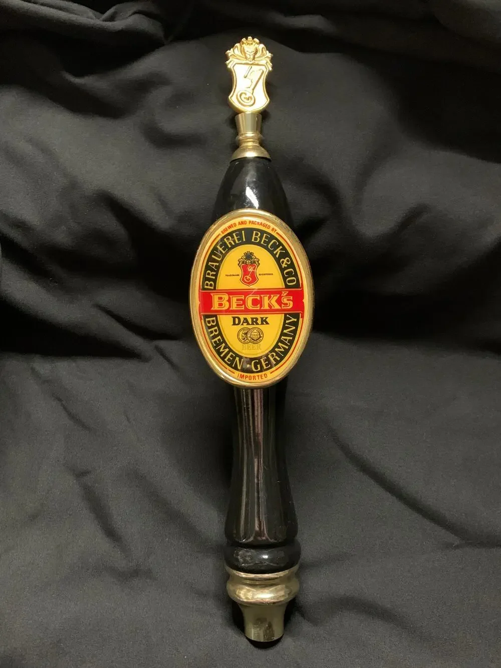 Beck's Dark Beer Tap Handle German Import Black Gold 13 Inch Keg Pull
